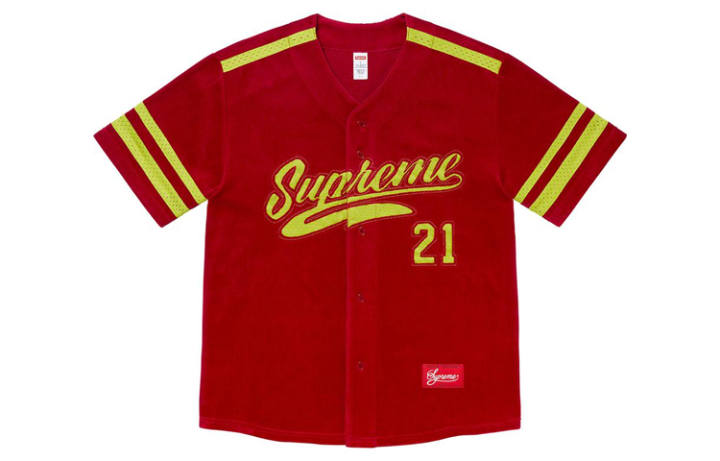 Supreme Supreme Velour Baseball Jersey