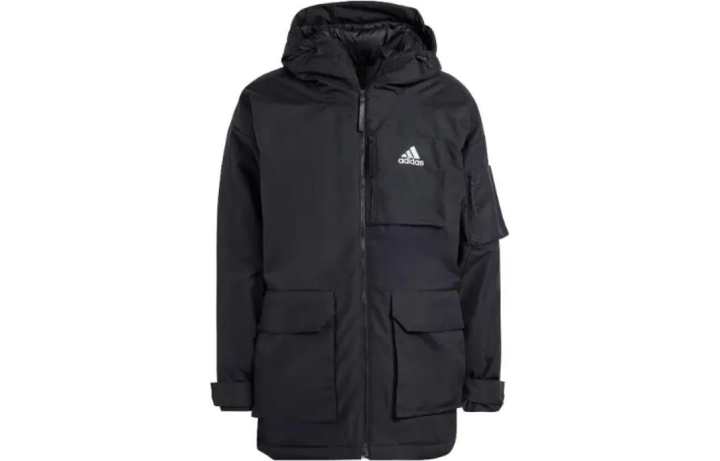 Adidas Adidas Down Jackets Men's Black Hooded Thickened Other