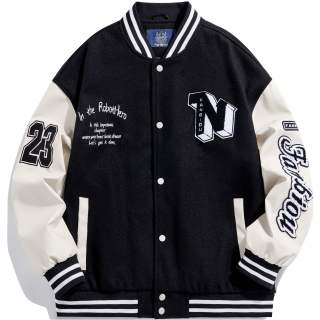 FANBIOU Baseball Jerseys Unisex Baseball Collar Thickened Straight Fit
