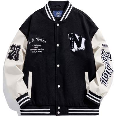 FANBIOU Baseball Jerseys Unisex Baseball Collar Thickened Straight Fit