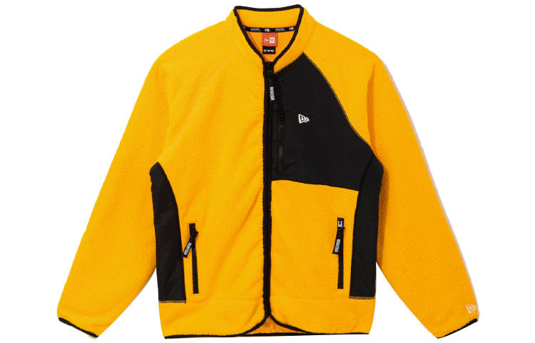 New Era Velvet Jackets Unisex Yellow Baseball Collar Moderate