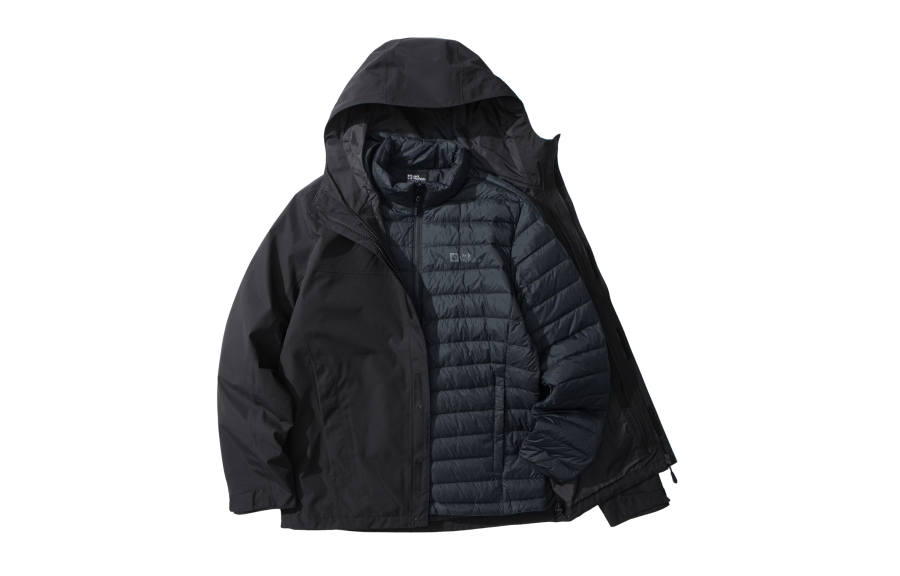 Jack Wolfskin Waterproof, Windproof, Thermal, Water Repellent 3 in 1 Windbreaker Jacket Men's