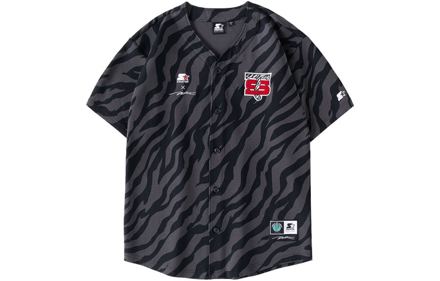 STARTER STARTER Baseball Jerseys Unisex Gentleman Gray V Neck Moderate