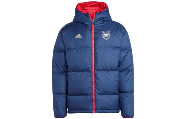 Adidas Adidas Arsenal Down Jackets Men's Blue Hooded Moderate Down Jacket