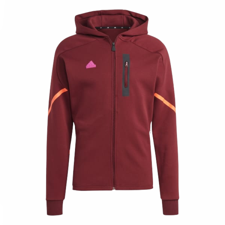Adidas Adidas DESIGNED For GAMEDAY FULL ZIP HOODIE Jackets & Coats Unisex Dark Shadow Red