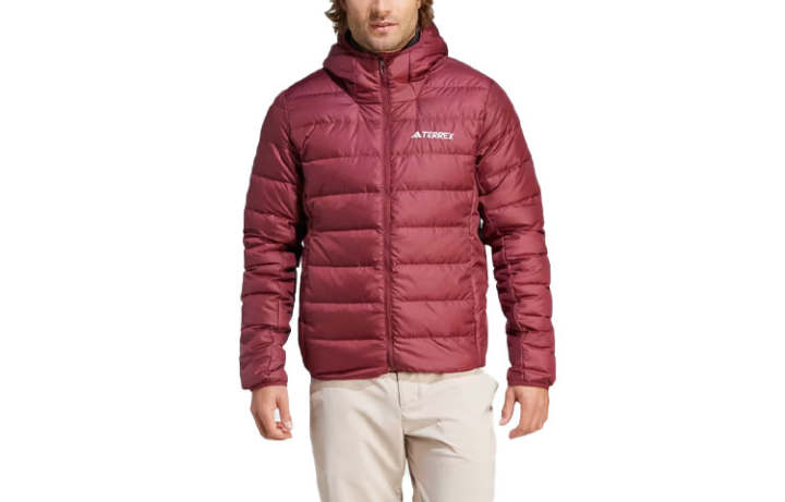 Adidas Adidas ULT Down Jackets Men's Contour Red Hooded Moderate Down Jacket