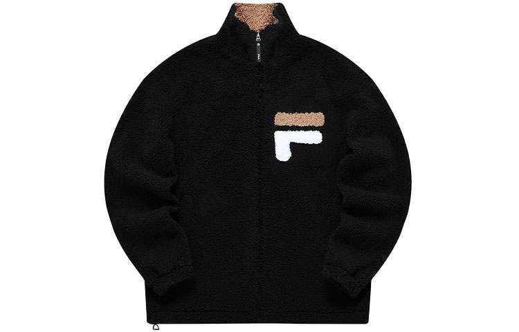 FILA Velvet Jackets Men's Black Stand Collar Moderate