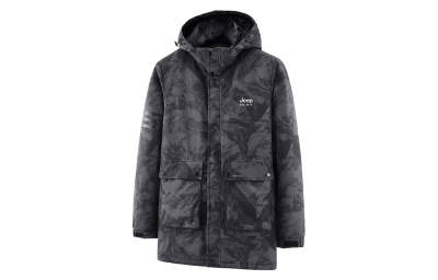 JEEP SPIRIT Winter Pocket Zippers Hooded Camouflage Casual Mid Length Thickened And Fleece Lined Long Sleeved Casual