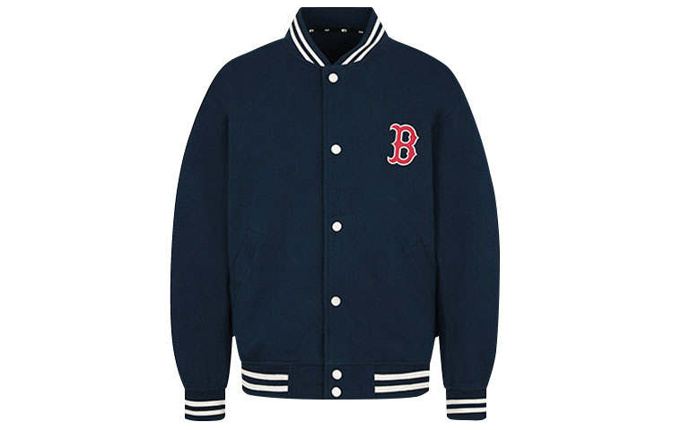 MLB Boston Red Sox Letterman Varsity Baseball Jerseys Unisex Boston Red Sox Navy Blue Baseball Collar Moderate Straight Fit