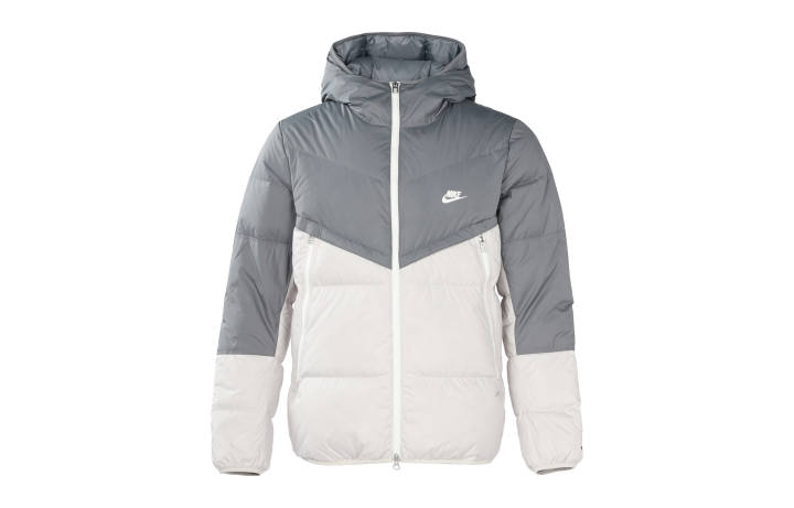 Nike Nike Down Jackets Men's Gray Hooded Moderate Quilted Down Jacket