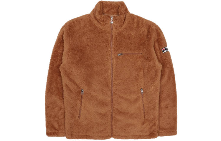 FILA Velvet Jackets Unisex Brown Stand Collar Moderate