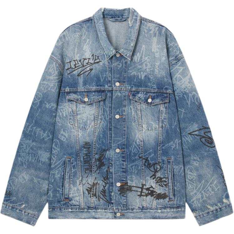 Levis Levis Denim Jackets Men's Blue Lapel Moderate Other