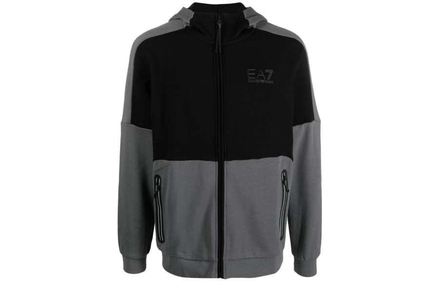 EMPORIO ARMANI 【Previous Season】colour-block hooded sweatshirt