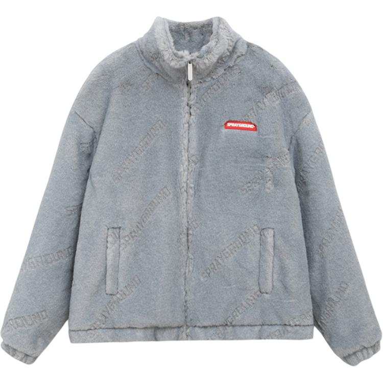 SPRAYGROUND SG Shark Gradient Letter Comfortable Minimalist Style Stand Collar Drop Shoulder Thickened And Fleece Lined