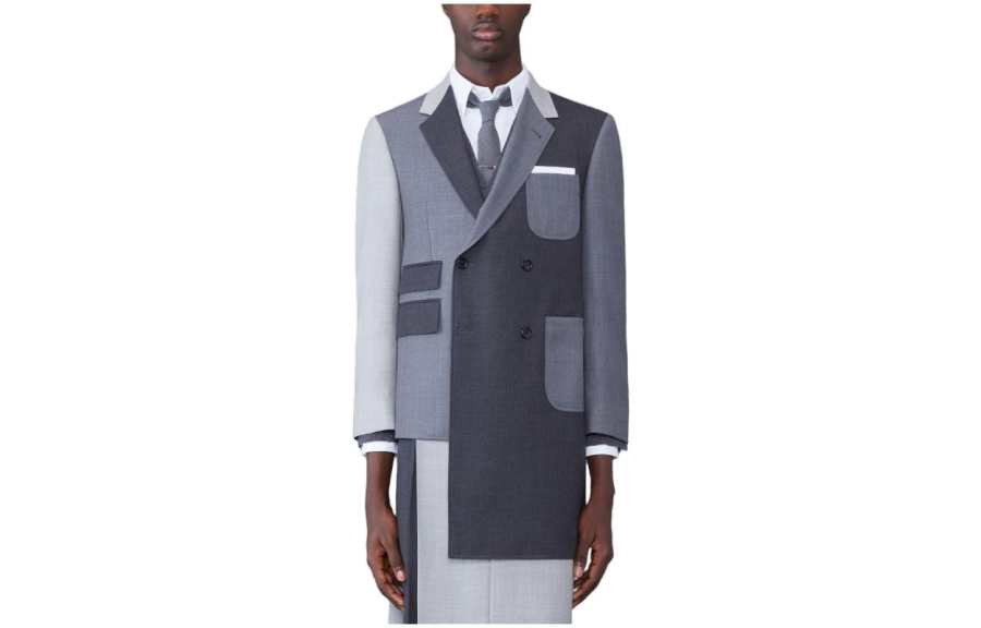 THOM BROWNE THOM BROWNE Colour-block Double-breasted Coat