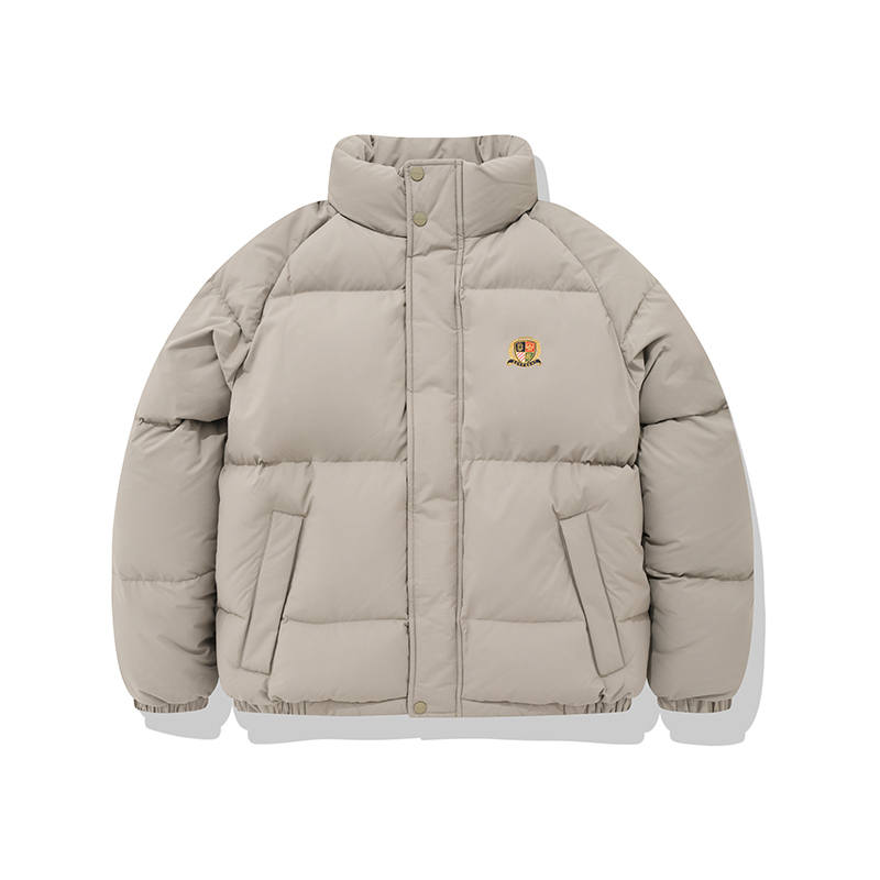 COVERNAT Down Jackets Unisex Beige Stand Collar Moderate Puffer Jacket