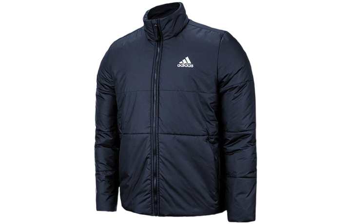 Adidas Adidas Puffer Jackets Men's Dark Blue Stand Collar Moderate Puffer Jacket