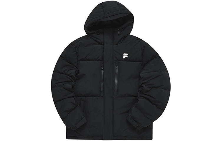 FILA FUSION Down Jackets Men's Pitch Black Hooded Moderate Other