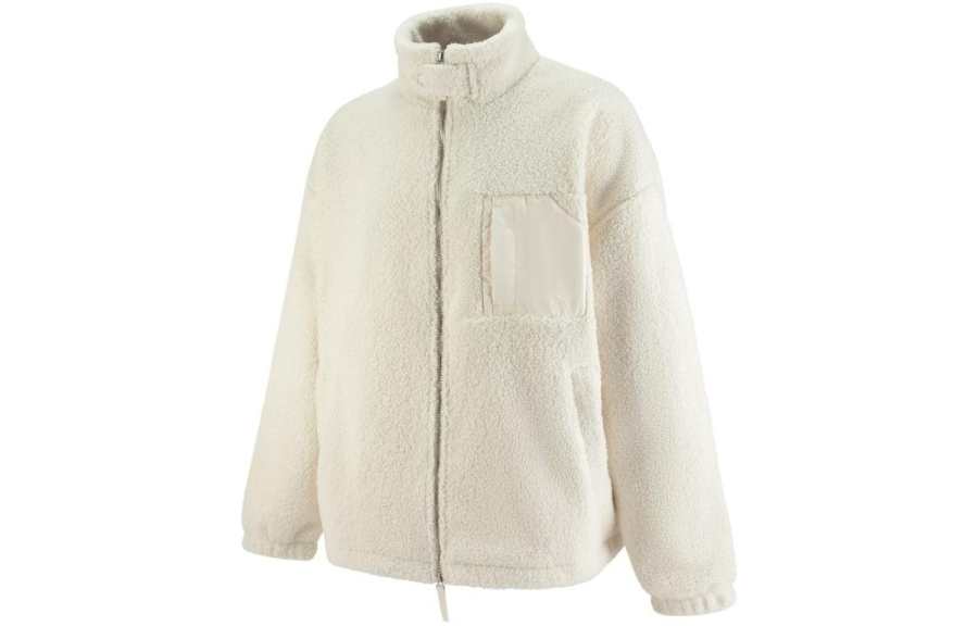PUMA Mmq Series Velvet Jackets Unisex White Stand Collar Moderate