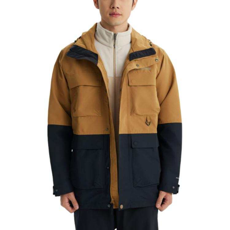 Columbia Transit Hiking Urban Living/Travel/Commuting Waterproof And Warm Windbreaker Jacket Men's Brown Black
