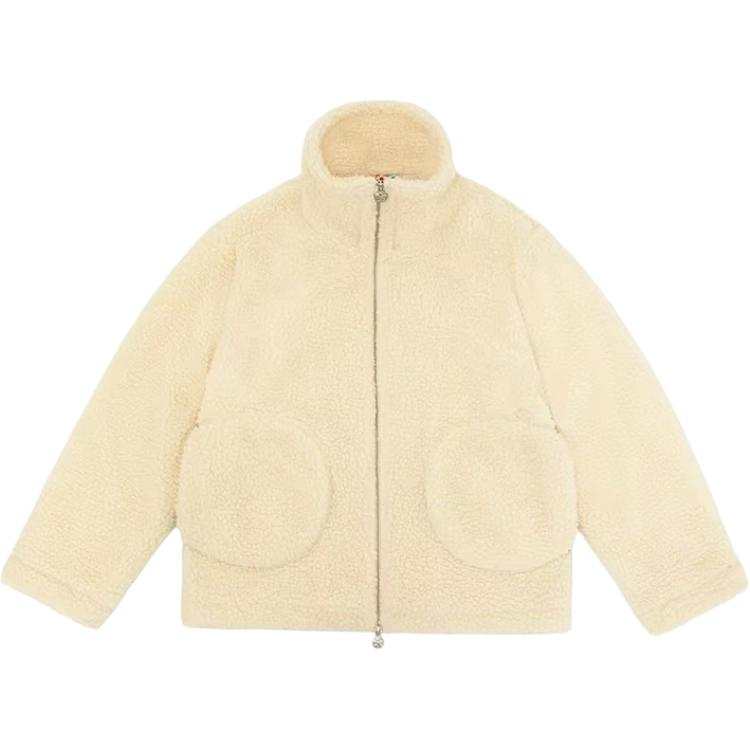 Vandy The Pink Velvet feel Coat Unisex White