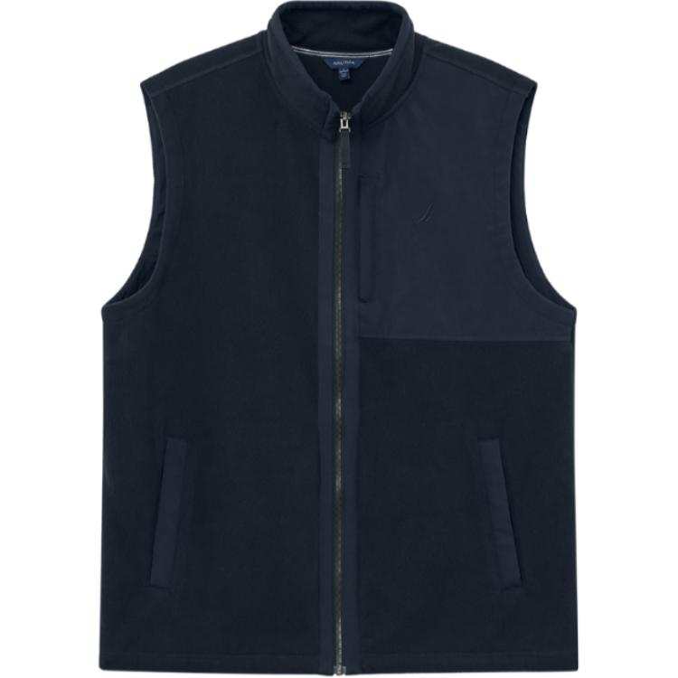 NAUTICA Vests Men's Navy Blue Stand Collar Moderate Other