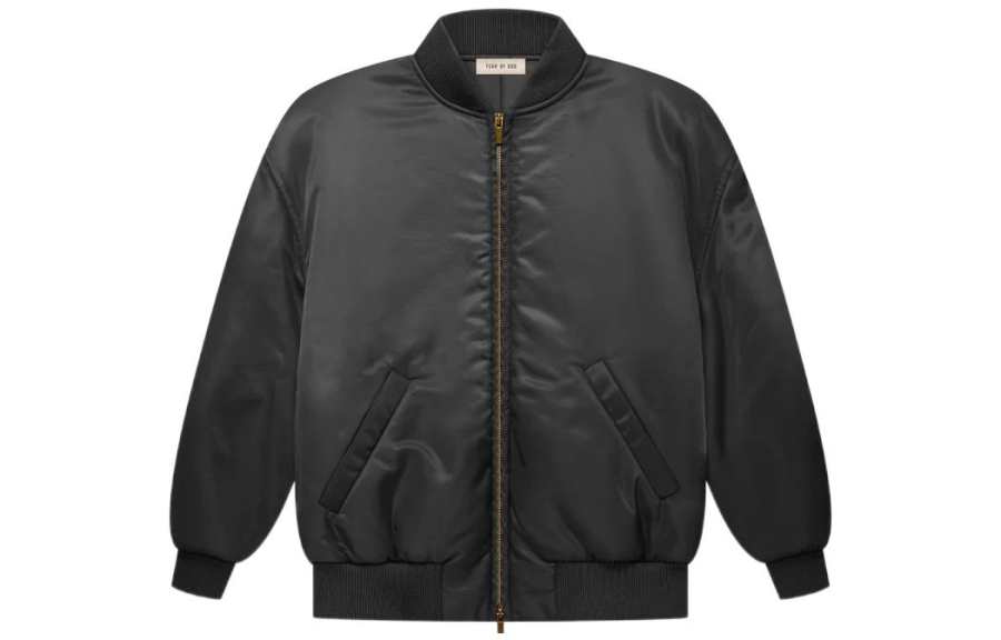 Fear Of God FW22 Twill Bomber Black Puffer Jacket Unisex Black