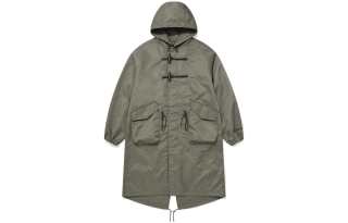 COVERNAT Coats Men's Army Green Hooded Detachable Moderate