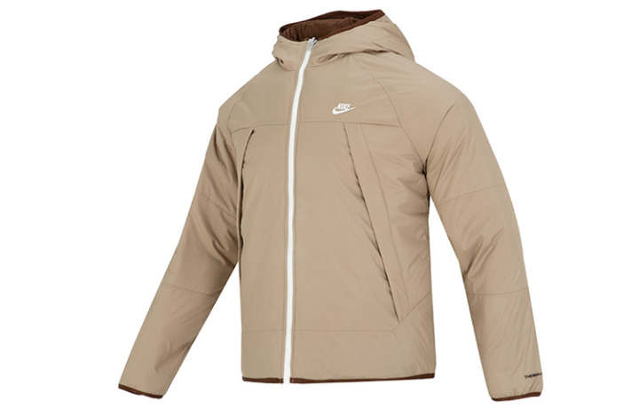Nike Nike Puffer Jackets Men's Khaki Hooded Moderate