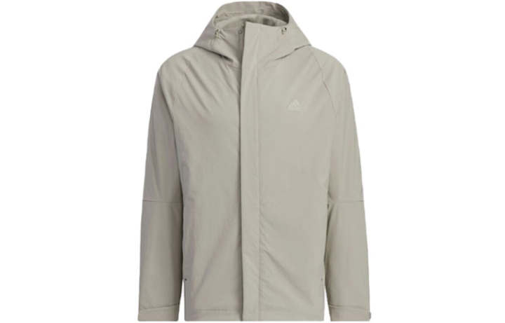 Adidas Adidas BUSINESS CASUAL Parka Fleece Solid Color Logo Label Thickened And Fleece Lined Athleisure Hooded Jacket Coat