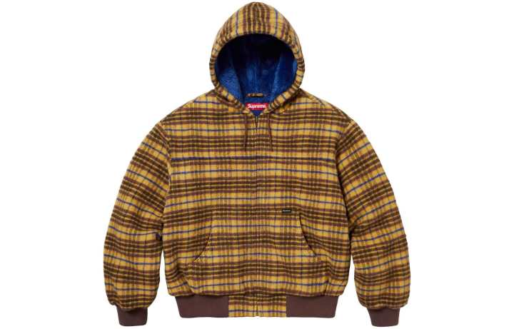 Supreme Supreme Plaid Wool Hooded Work Jacket