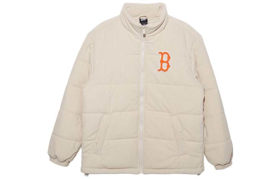 New Era Puffer Jackets Unisex Ivory Stand Collar Moderate Other