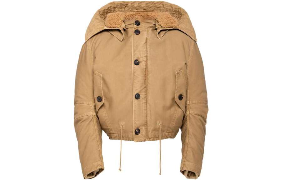 PRADA PRADA Jackets Men's Brown Hooded Detachable Moderate Other
