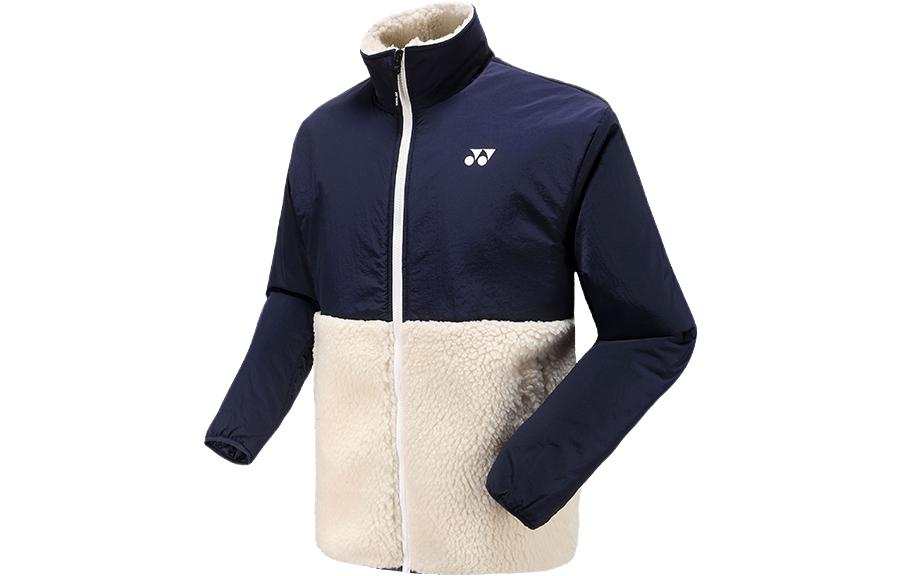 YONEX Velvet Jackets Unisex Navy Blue Stand Collar Moderate