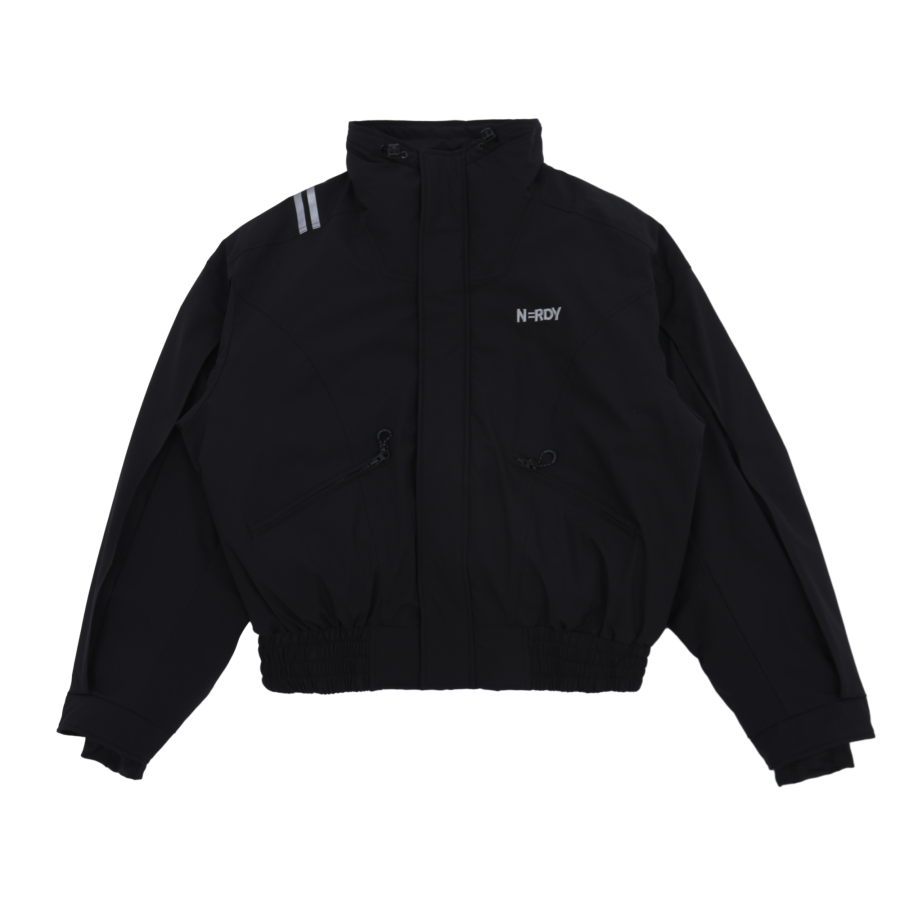 Nerdy Nerdy Down Jackets Unisex Black Stand Collar Lightweight Down Jacket