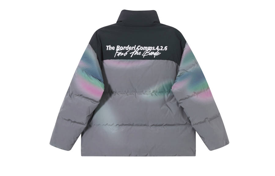 F426 F426 Down Jackets Unisex Gray Navy Blue Stand Collar Thickened Down Jacket