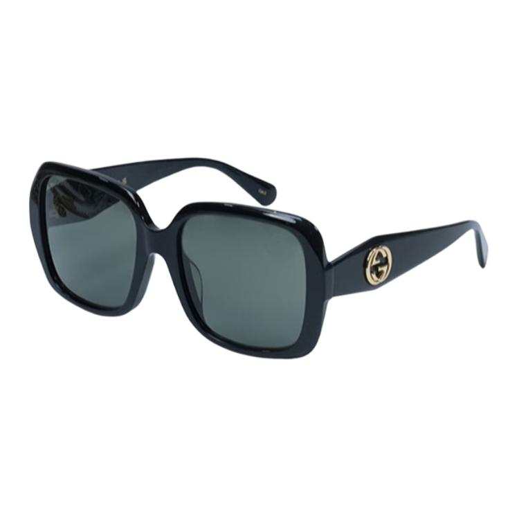 GUCCI Irregular Shape Sunglasses Women's Black