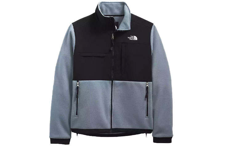 THE NORTH FACE Velvet Jackets Men's Blue Stand Collar Thickened And Fleece Lined