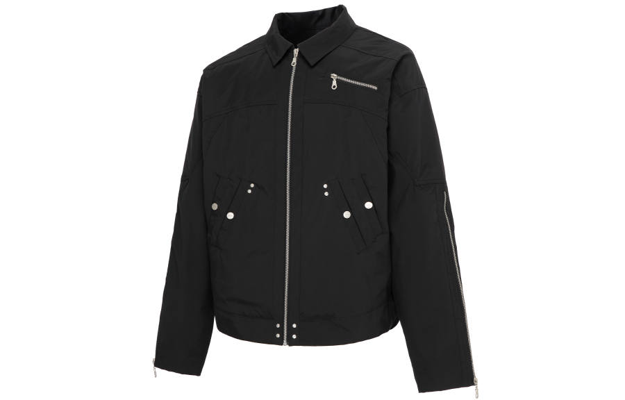 FIRE 2 COLD EGO Puffer Jackets Unisex Black Lapel Thickened