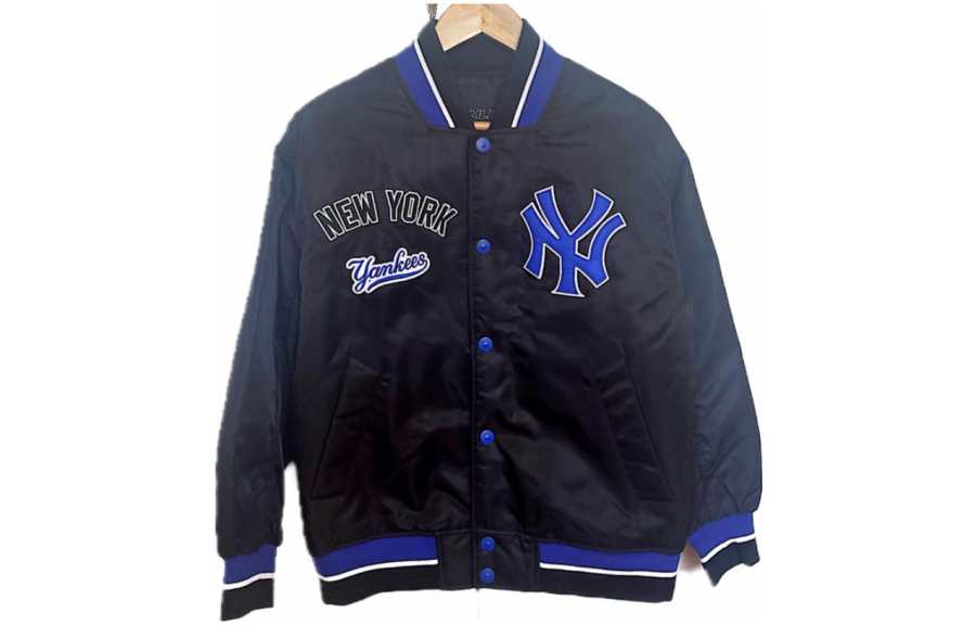 MLB MLB Baseball Jerseys Unisex Black Collarless Thickened Straight Fit