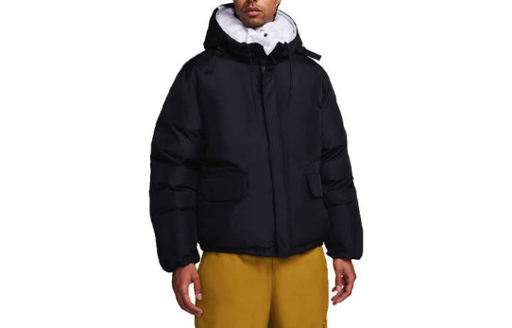 Nike Nike Puffer Jackets Men's Black Hooded Moderate Puffer Jacket