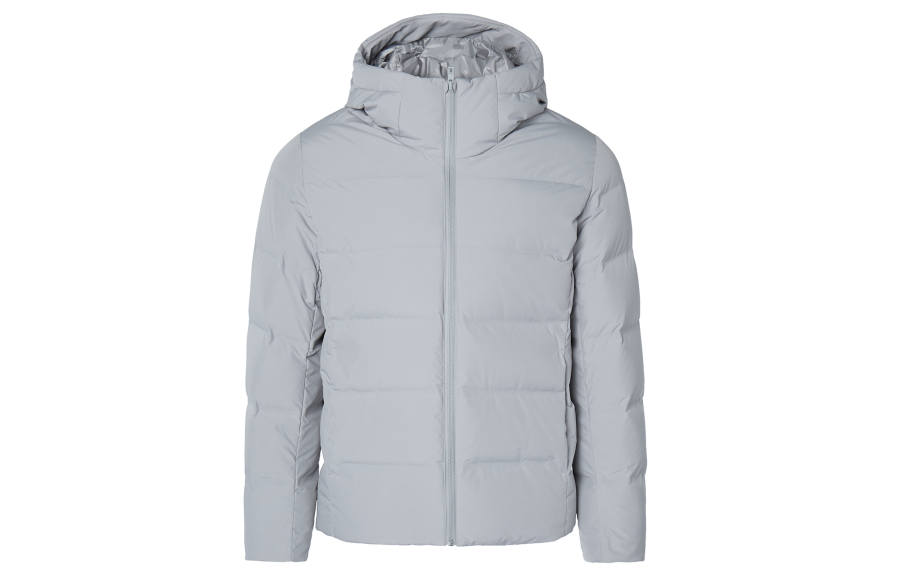 UNIQLO Down Jackets Men's Gray Hooded Moderate Quilted Down Jacket