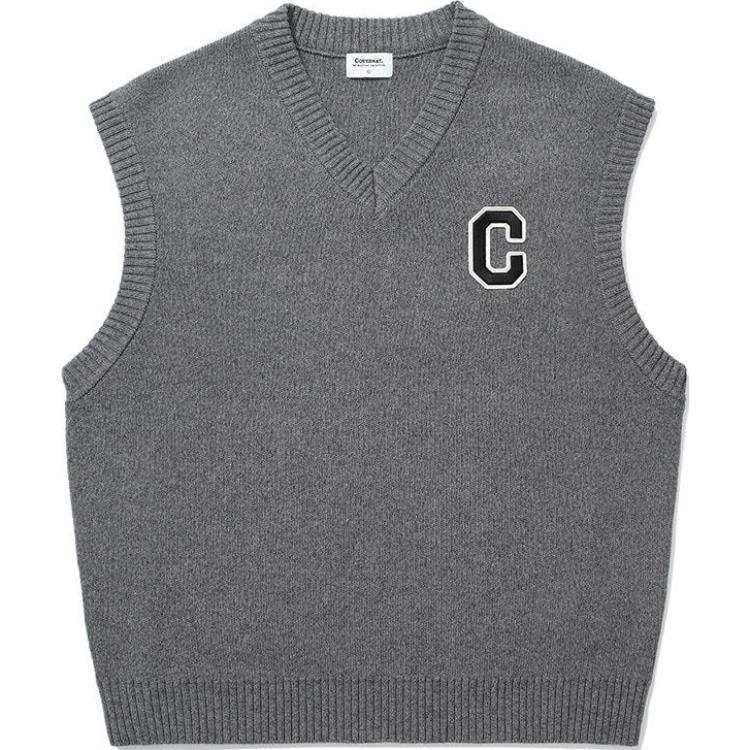 COVERNAT Vests Unisex Gray V Neck Moderate Other