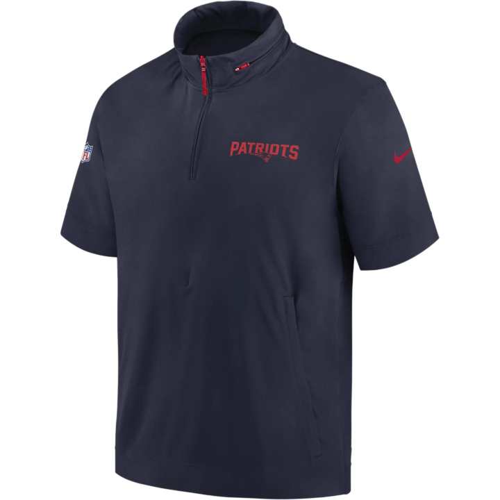 Nike Nike New England Patriots Sideline Coach Men's Nike Nfl 1/2 Zip Short Sleeve Hooded Jacket
