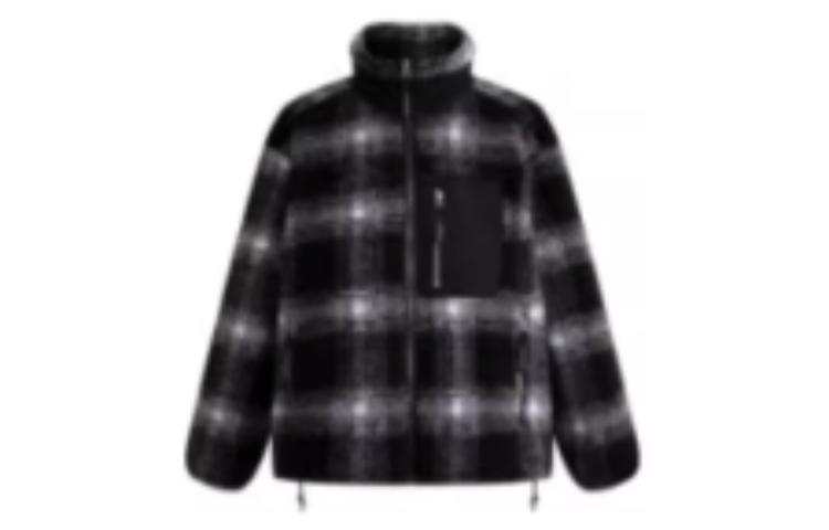 CALVIN KLEIN Velvet feel Coat Unisex Space Black Plaid