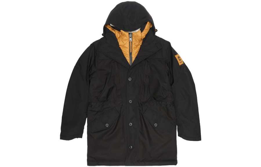 Timberland Puffer Jackets Men's Black Stand Collar Thickened Hard Shell
