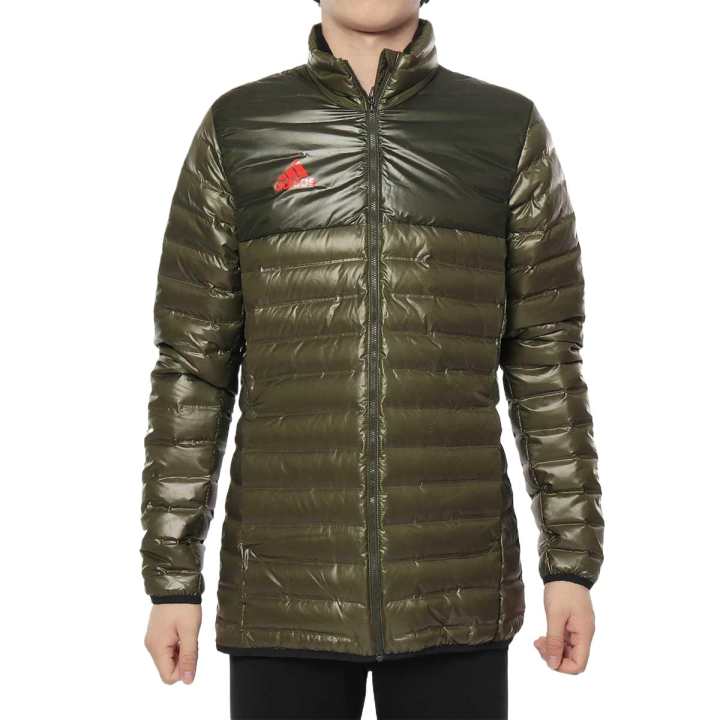 Adidas Adidas Down Jackets Men's Green Stand Collar Moderate Down Jacket