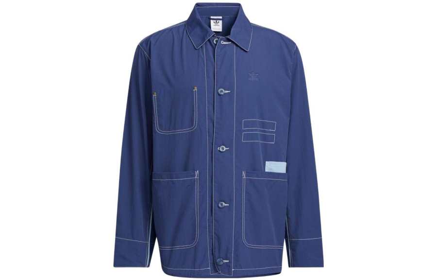 Adidas Originals Jackets Men's Dark Blue Lapel Moderate Other