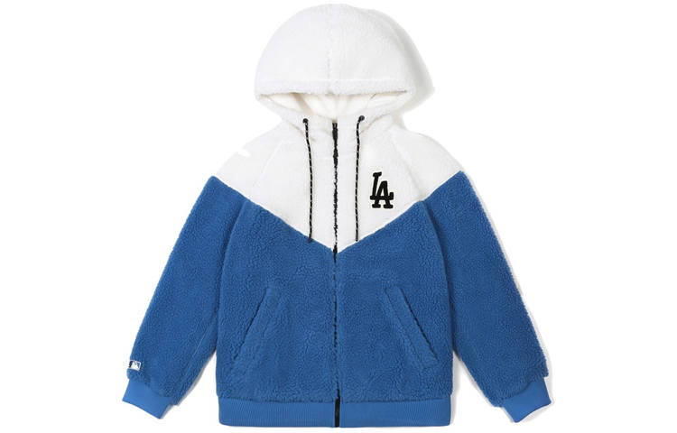 MLB MLB Velvet feel Coat Unisex White Blue Patchwork