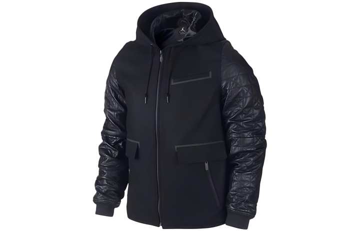 Jordan Jordan Air Jordan XI Leather Letterman Jacket Men's Black
